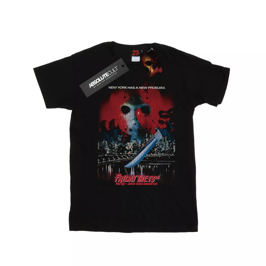 Friday The 13th - Jason Takes Manhattan TShirt, für Damen, Schwarz, Größe XL