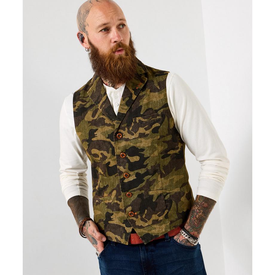 Weste aus Stoff mit Tarnmuster