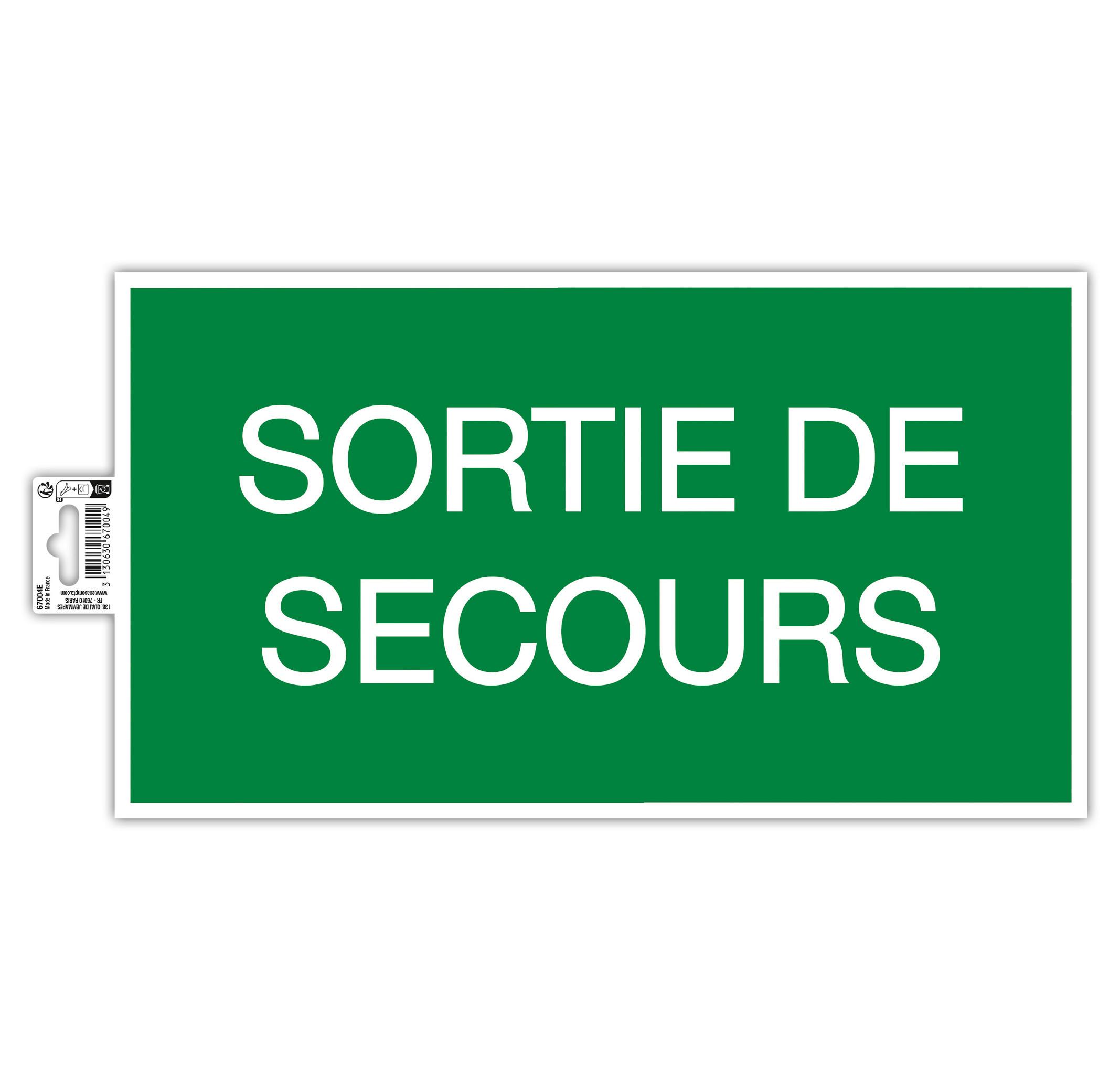 Exacompta Panneau adhésif Issue de Secours 35x20 cm  