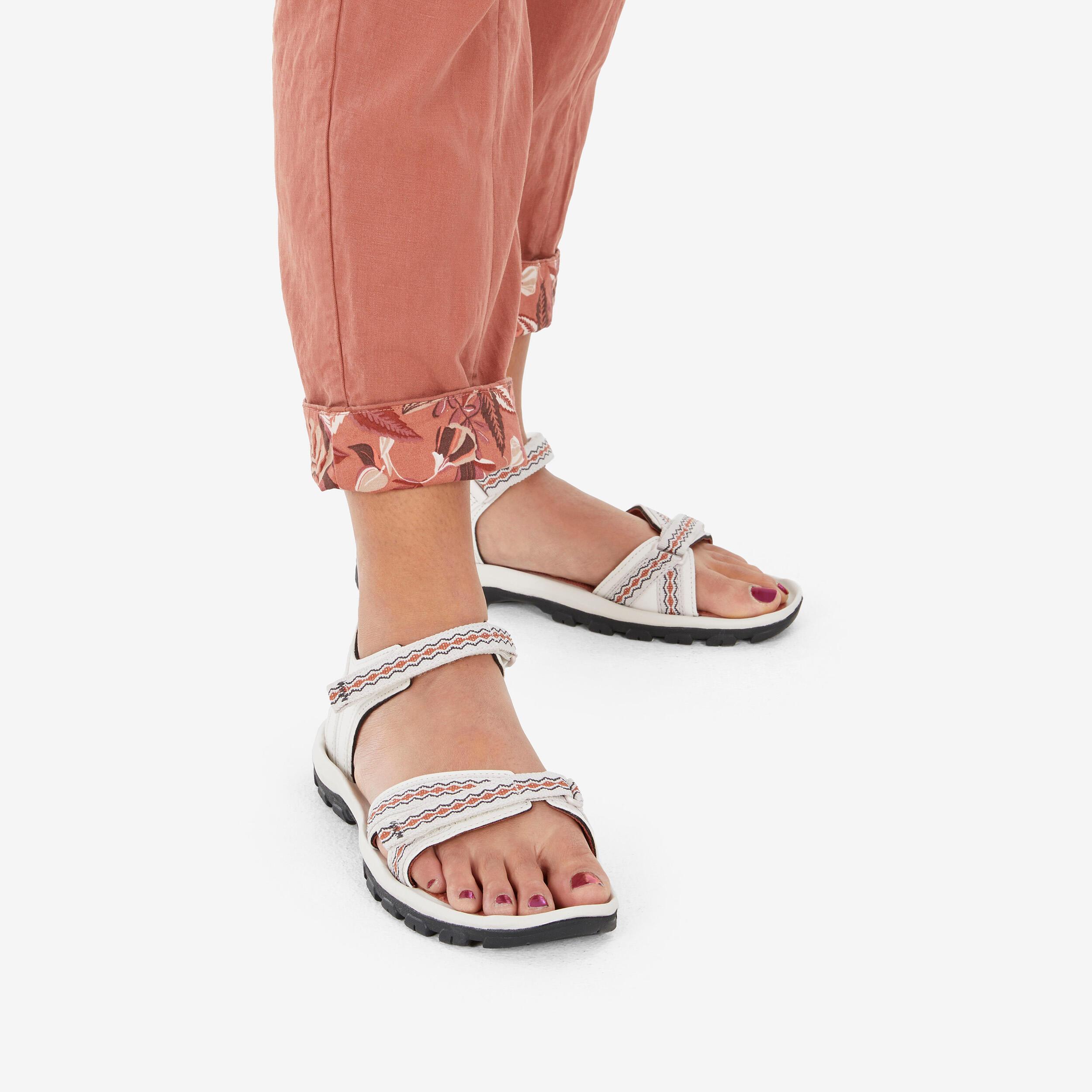 QUECHUA  Pantalon de randonnée femme lin carotte 