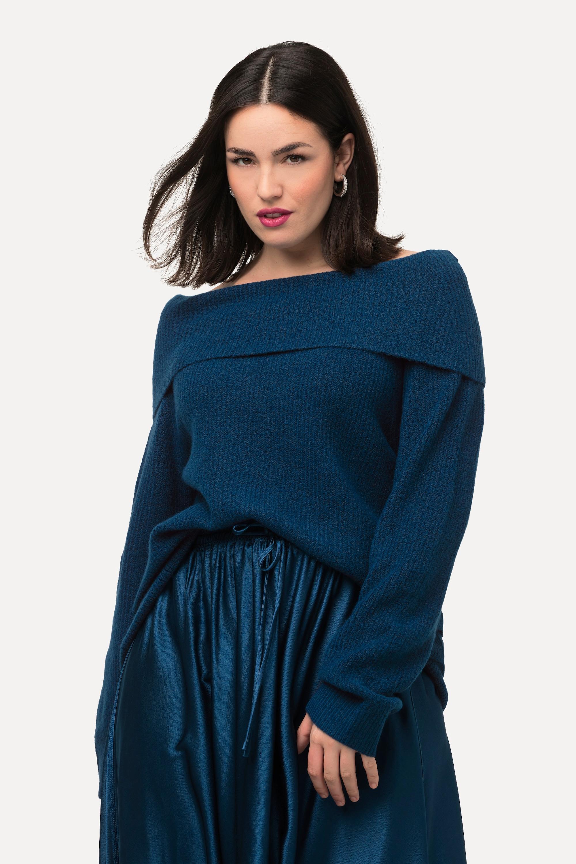 Ulla Popken  Pullover con apertura sulle spalle e maniche lunghe 