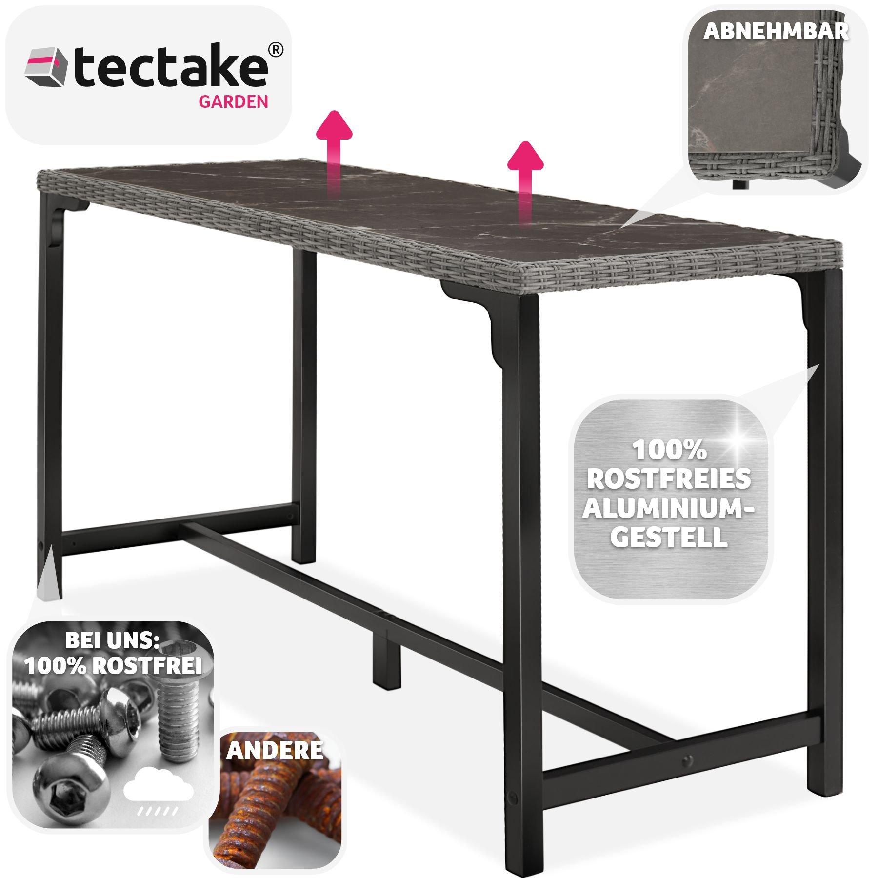 Tectake Rattan Bartisch Lovas 161x64,5x99,5cm  