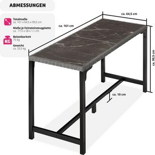 Tectake Table de bar en rotin Lovas 161 x 64,5 x 99,5 cm  