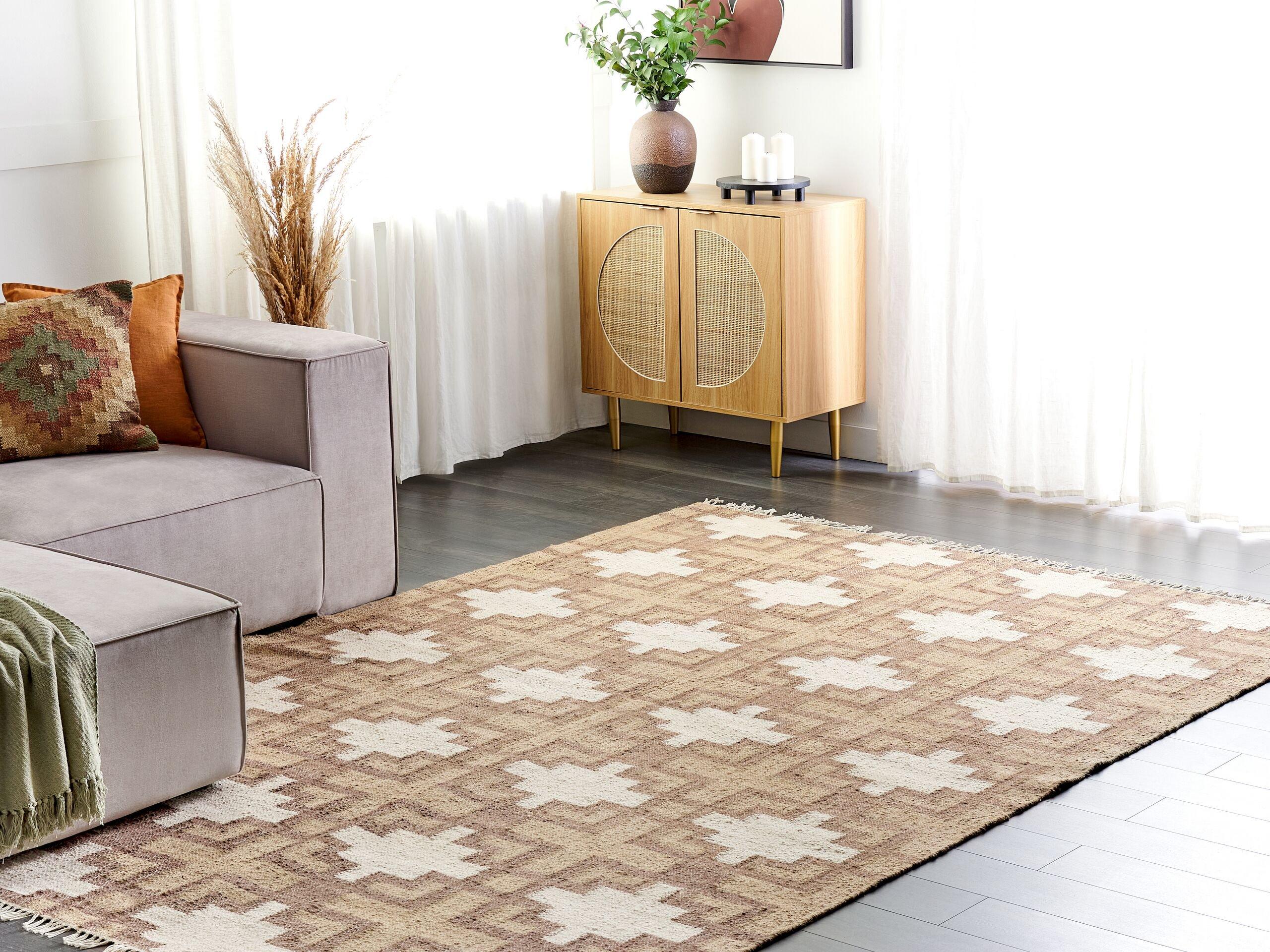 Beliani Tapis en Jute Boho KONURTAY  