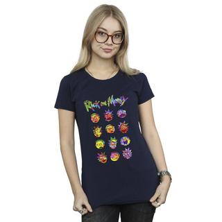 Rick And Morty Rick and Morty Faces Bedrucktes T-Shirt  