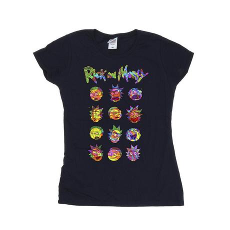Rick And Morty Rick and Morty Faces Bedrucktes T-Shirt  