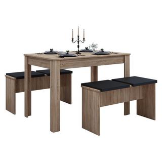 VCM Essgruppe | Küchentisch Set |Tischgruppe | Maße Tisch ca. H. 75 x B. 110 x T. 70 cm | Mit zwei Sitzbänke | Esstisch Set - Esal XL  