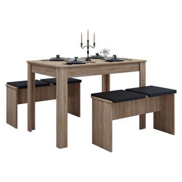 Holz Essgruppe Bank Küchentisch Esstisch Set Tischgruppe Tisch Bänke Esal XL