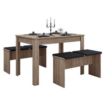 Bois Salle à manger Banc Table de cuisine Set de table Bancs Esal XL Bois Salle à manger Banc Table de cuisine Set de table Bancs Esal XL