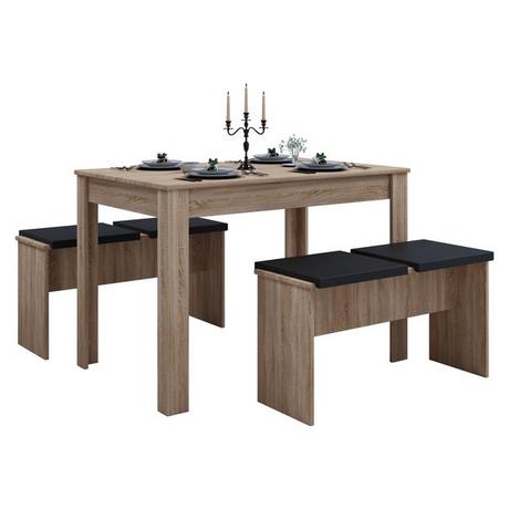 VCM Essgruppe | Küchentisch Set |Tischgruppe | Maße Tisch ca. H. 75 x B. 110 x T. 70 cm | Mit zwei Sitzbänke | Esstisch Set - Esal XL  