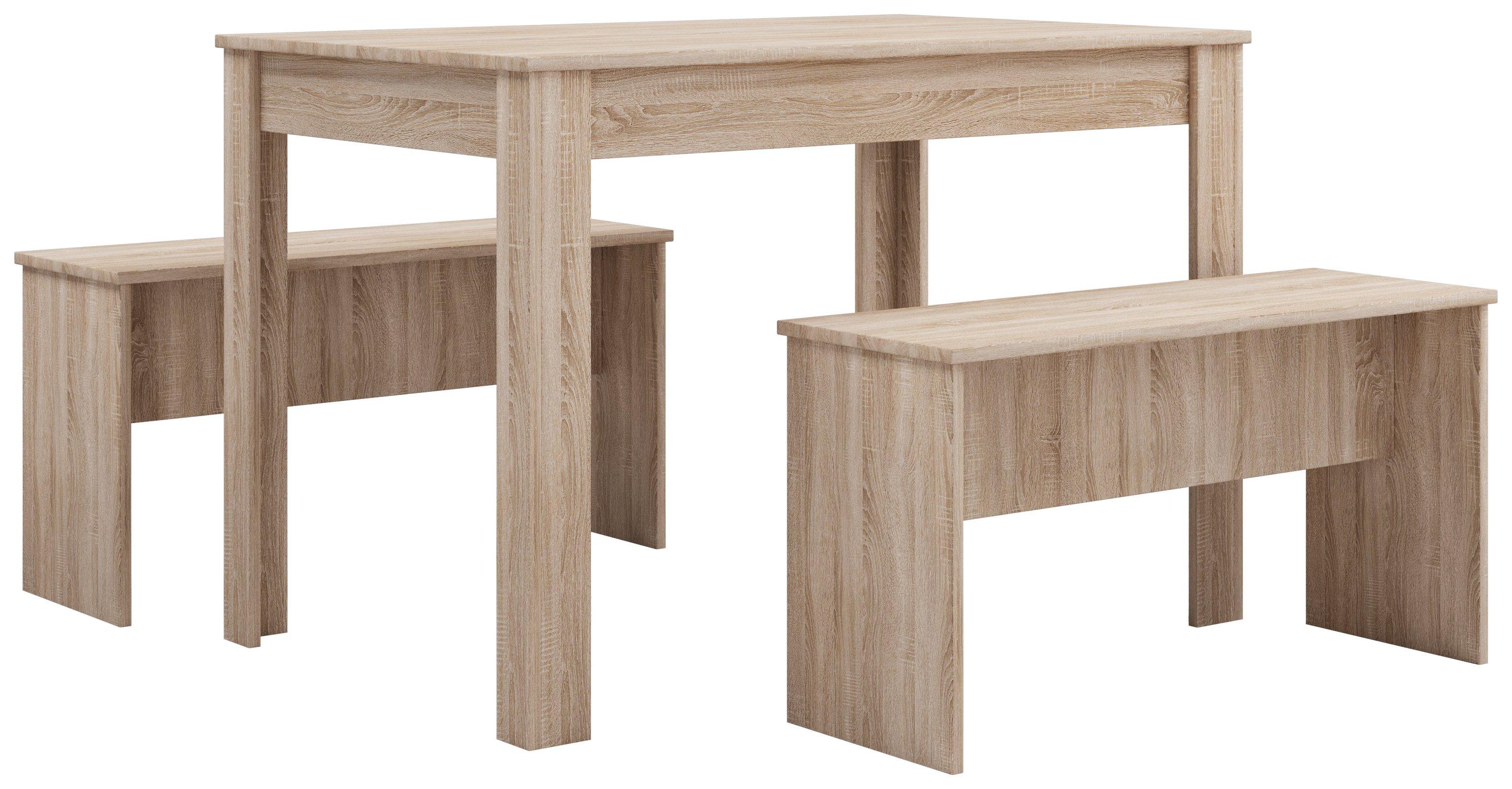 VCM Essgruppe | Küchentisch Set |Tischgruppe | Maße Tisch ca. H. 75 x B. 110 x T. 70 cm | Mit zwei Sitzbänke | Esstisch Set - Esal XL  