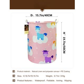 Alopini Wäschekorb, große Leinwand Stoff leichte Lagerung Korb Spielzeug Organisator schmutzige Kleidung zusammenklappbar wasserdicht  