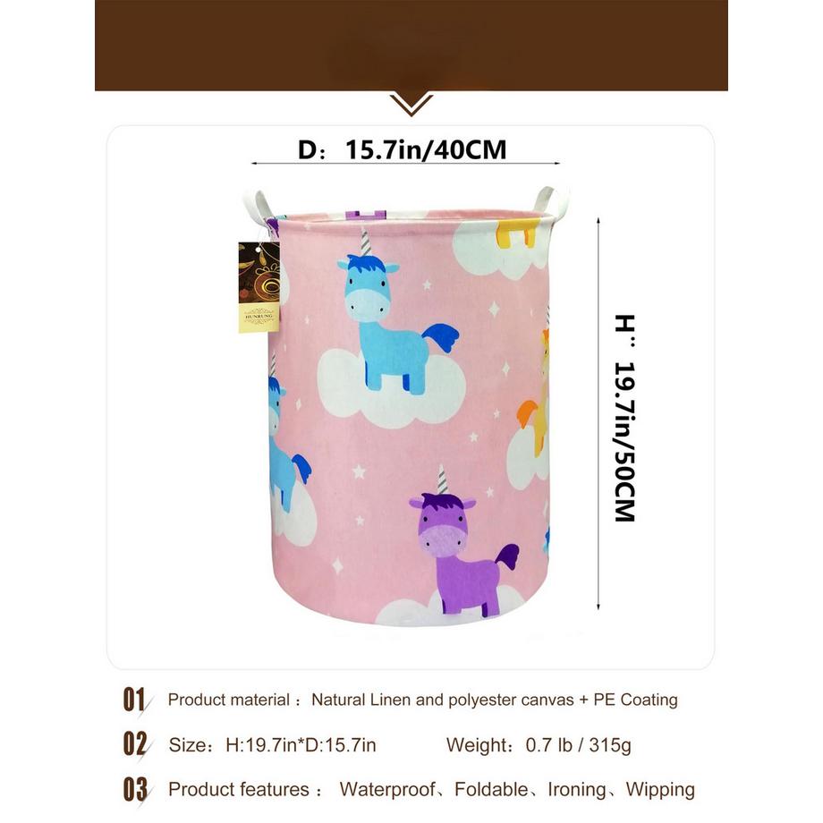 Alopini Panier à linge, grand panier de rangement léger en tissu de toile, organisateur de jouets, vêtements sales, pliable et imperméable à l'eau  