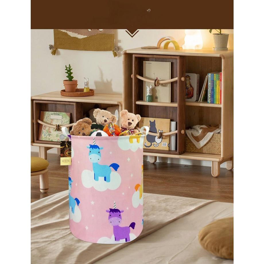 Alopini Panier à linge, grand panier de rangement léger en tissu de toile, organisateur de jouets, vêtements sales, pliable et imperméable à l'eau  