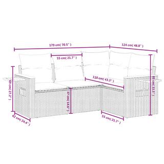 VidaXL Ensemble de canapés de jardin rotin synthétique  