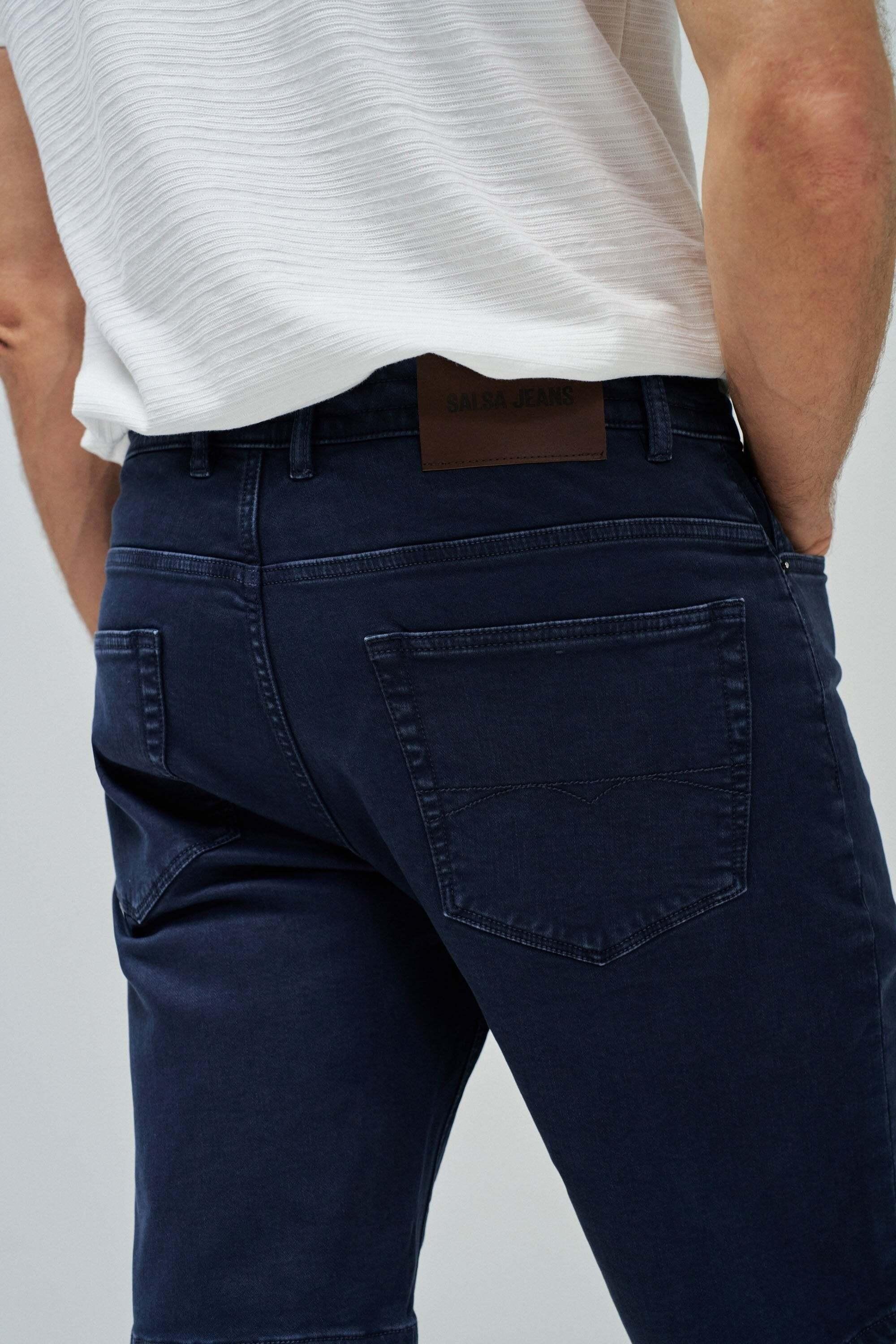 Salsa S-Activ Dark Blue Slim Fit Shorts in Denim  