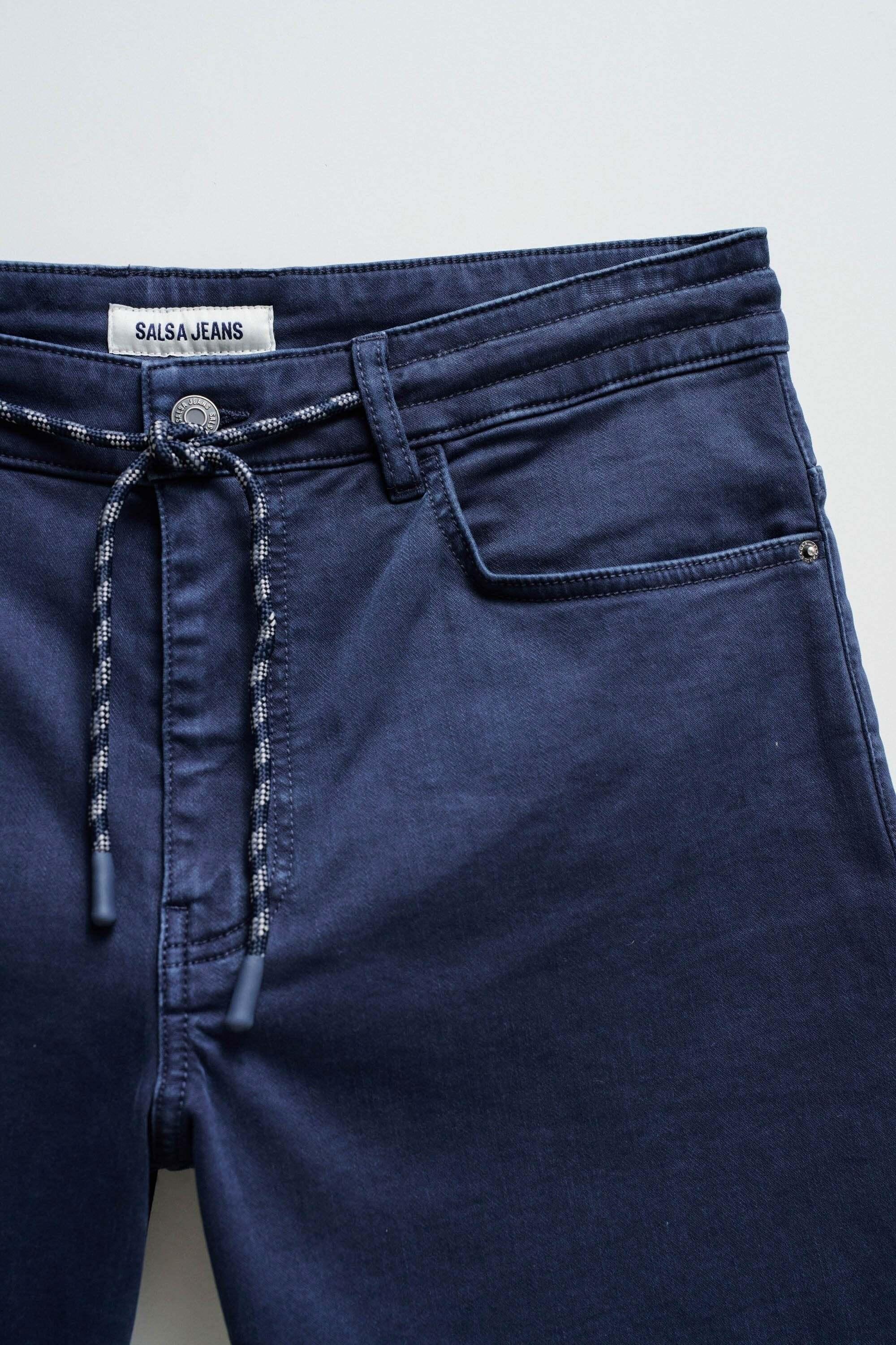 Salsa S-Activ Dark Blue Slim Fit Shorts in Denim  