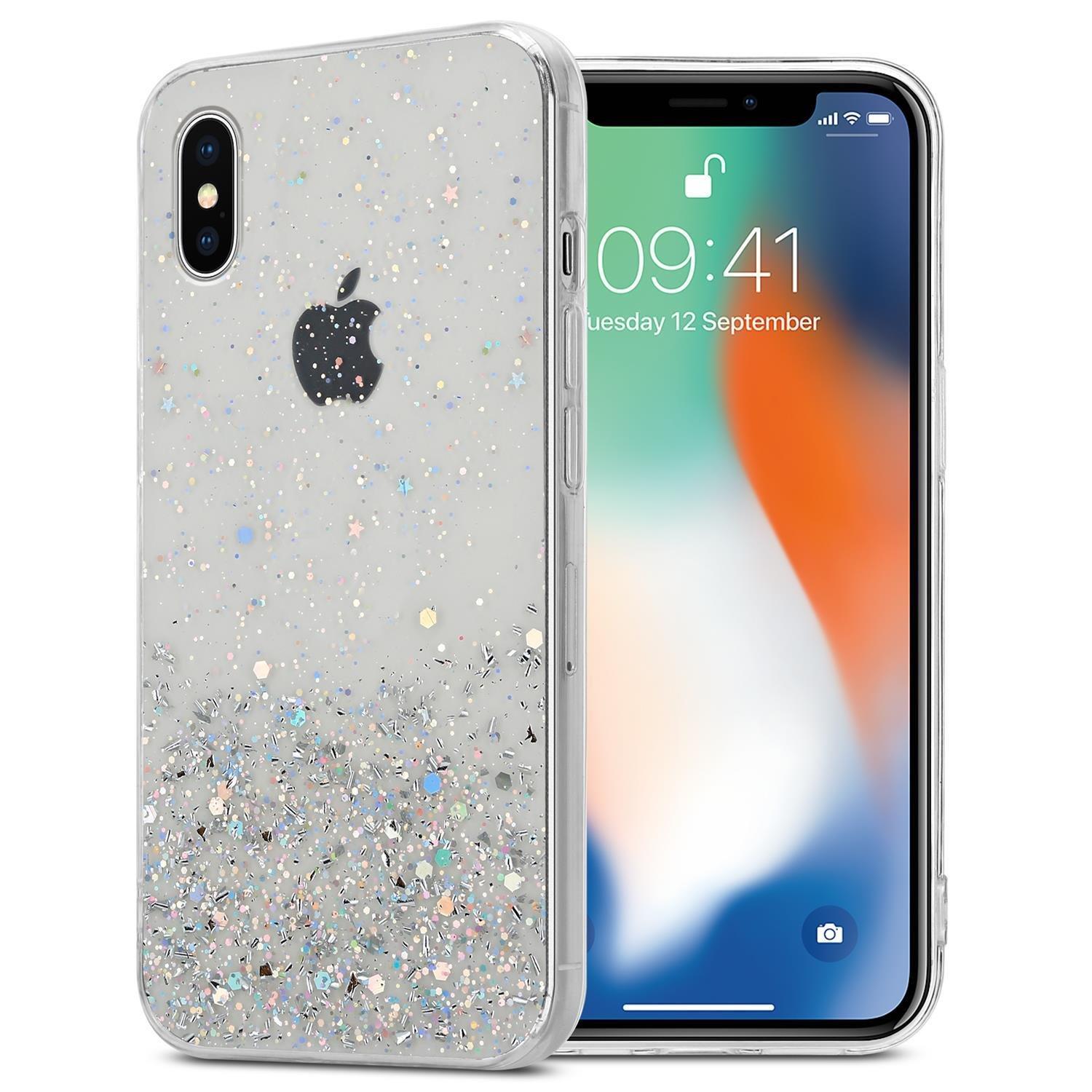 Cadorabo  Hülle für Apple iPhone X  XS TPU Silikon mit funkelnden Glitter 