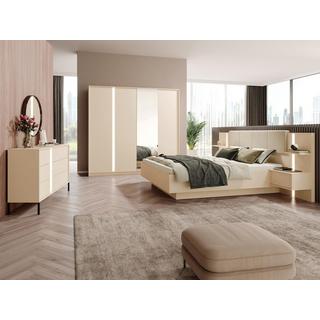 Vente-unique Letto con comodini 160 x 200 cm Con LED Beige - ELYNIA  