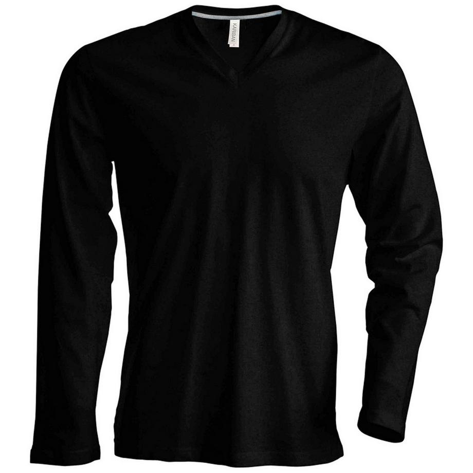 T-ShirtÀ Manches Longues Et Col En V Coupe Cintrée