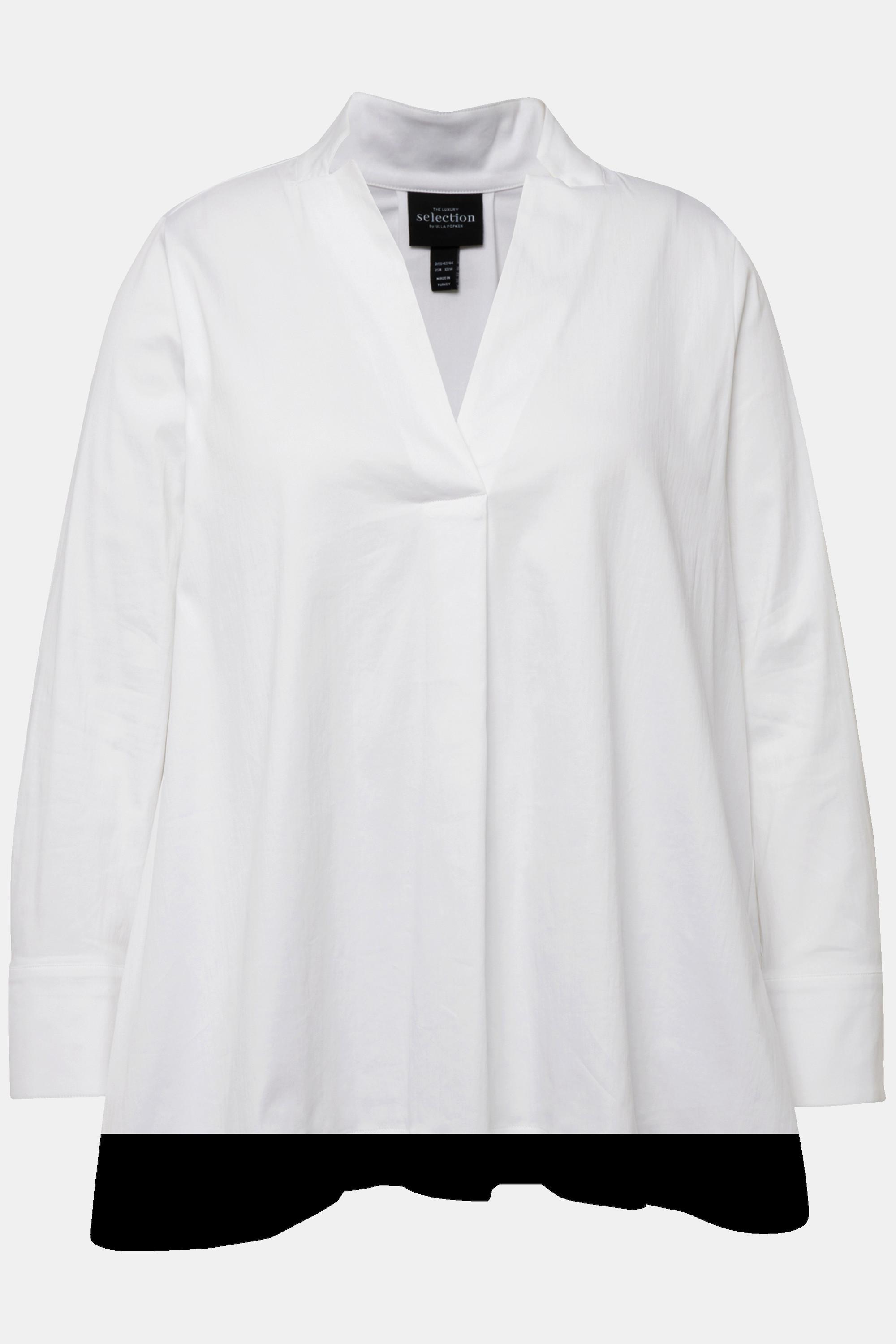 Ulla Popken Tunica Collo Calice Linea A Scollo V Maniche Lunghe  