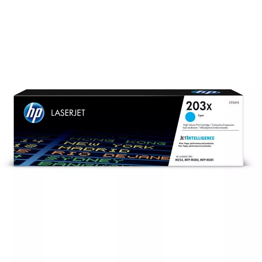 Hewlett-Packard – HP Toner-Modul 203X cyan CF541X CLJ Pro M254/MFP M280 2500 S., Cyan-Blau, One Size
