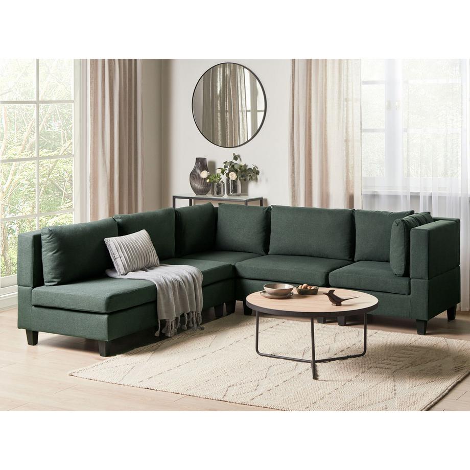 Beliani Canapé d'angle en Tissu  UNSTAD  