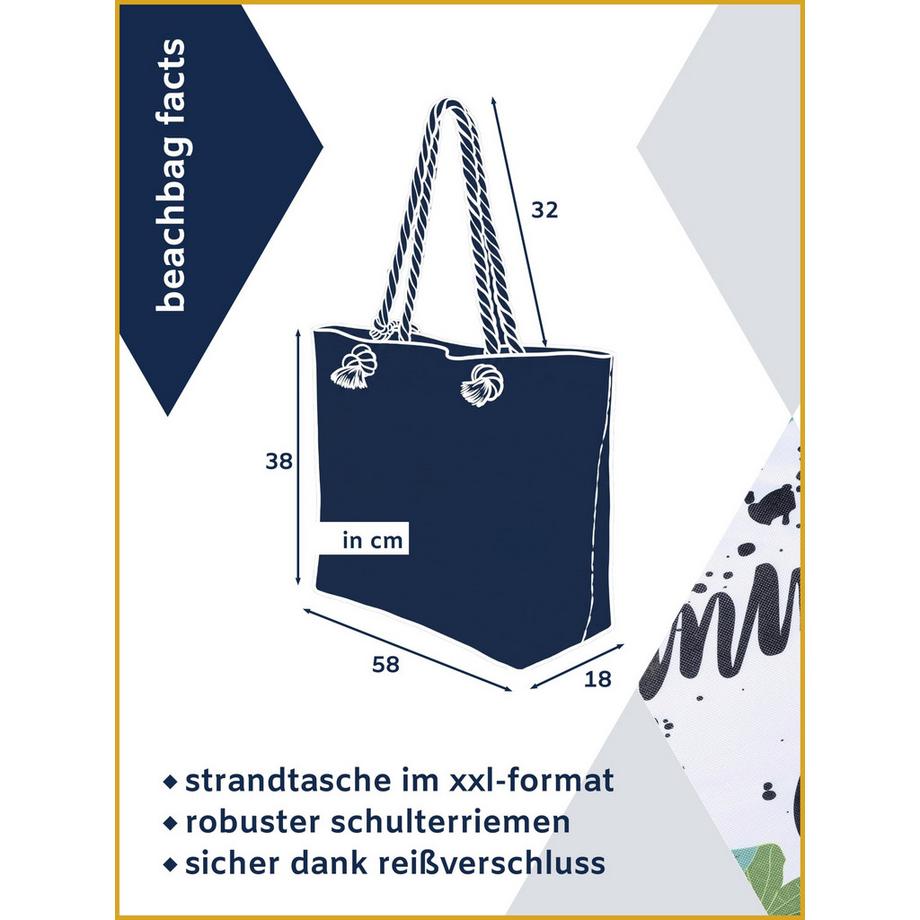 Only-bags.store Grande borsa da spiaggia idrorepellente con cerniera  