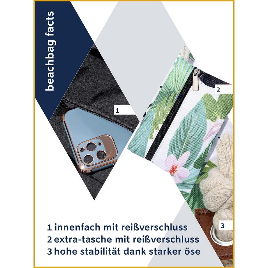 Only-bags.store Grande borsa da spiaggia idrorepellente con cerniera  