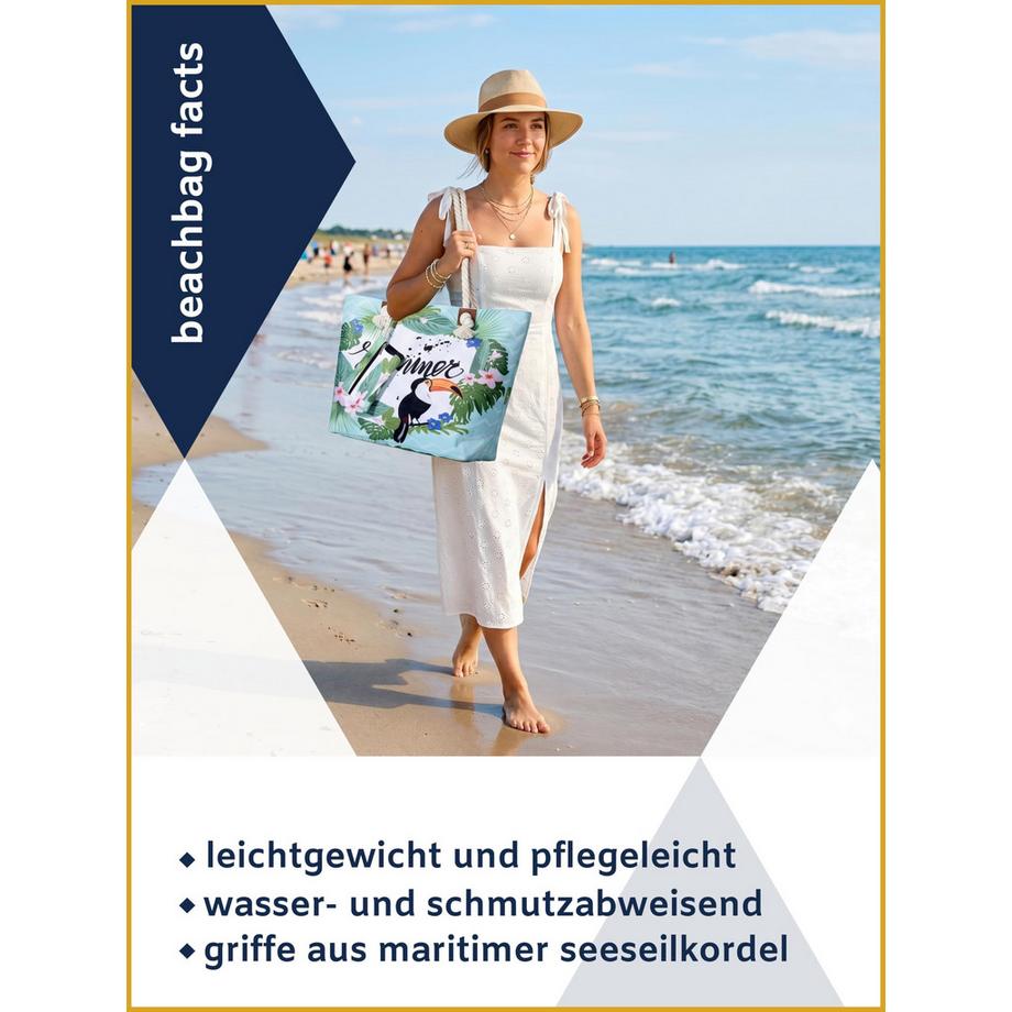 Only-bags.store Grande borsa da spiaggia idrorepellente con cerniera  