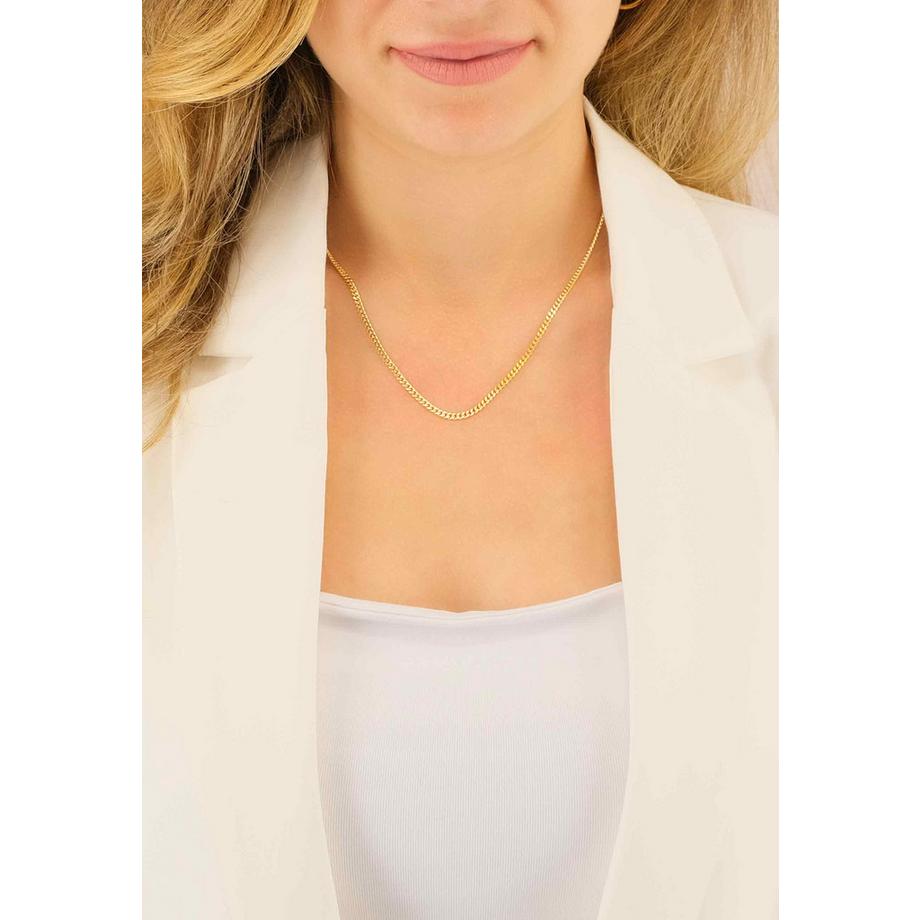 MUAU Schmuck  Collier gourmette or jaune 750, 2.7mm, 50cm 