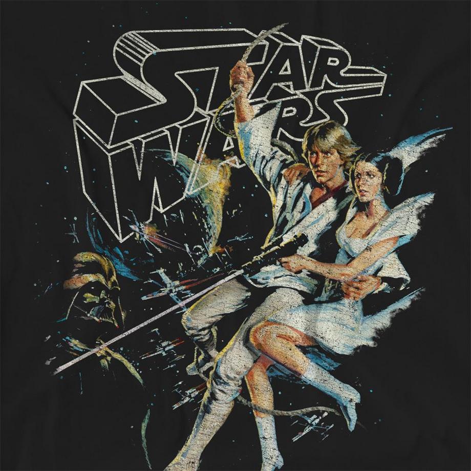 STAR WARS T-Shirt Grafico Vintage Luke e Leia  