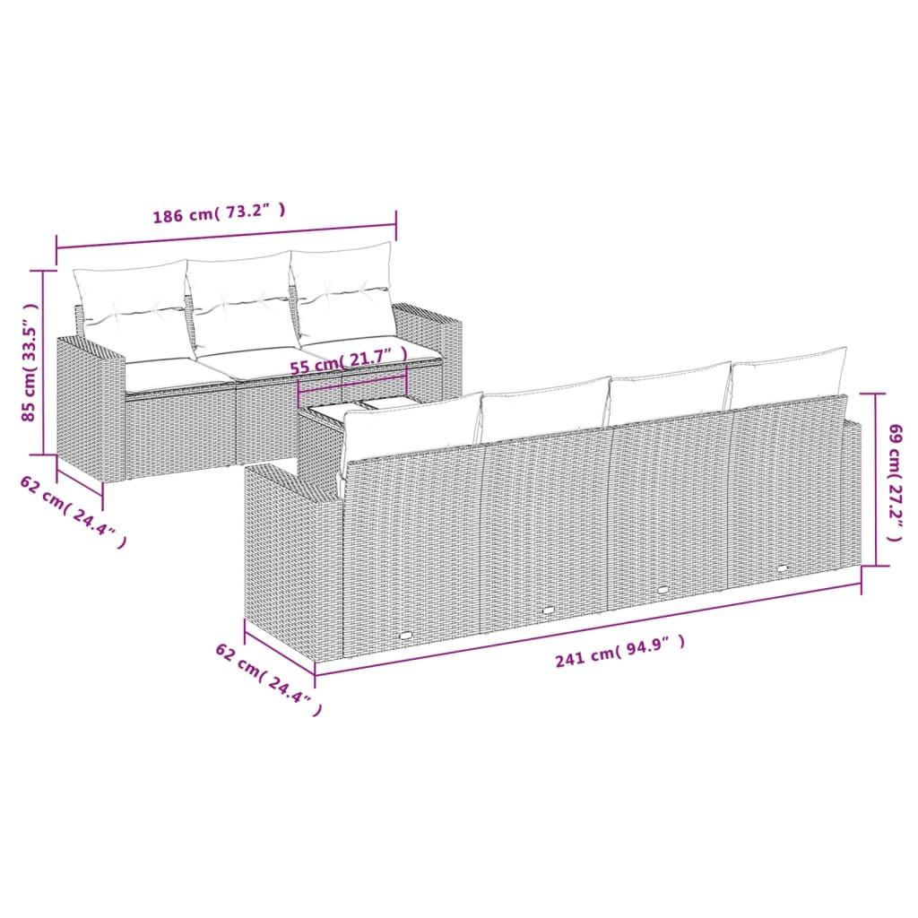 VidaXL Ensemble de canapés de jardin rotin synthétique  