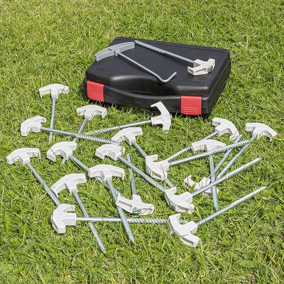 B2X  Piquet de tente 20 cm en métal Heavy Duty avec crochet en plastique - lot de 20 pcs. au cas où 