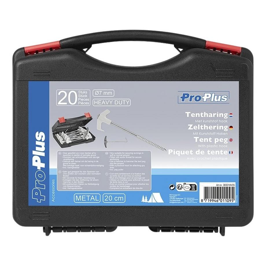 B2X  Piquet de tente 20 cm en métal Heavy Duty avec crochet en plastique - lot de 20 pcs. au cas où 