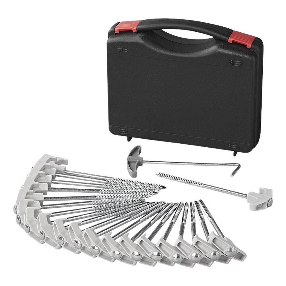 Piquet de tente 20 cm en métal Heavy Duty avec crochet en plastique - lot de 20 pcs. au cas où