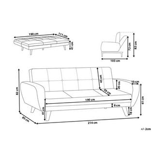 Beliani 3 Sitzer Sofa aus Polyester Retro FLORLI  