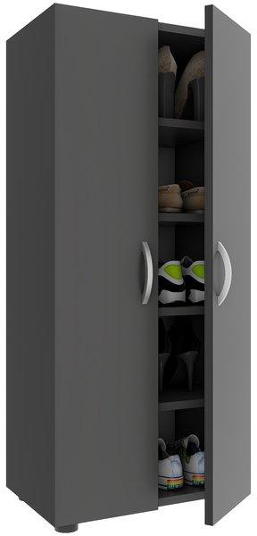 VCM XL bois Grande armoire à chaussures Commode à chaussures Étagère à chaussures Bottes Grande Ulas 5 compartiments  