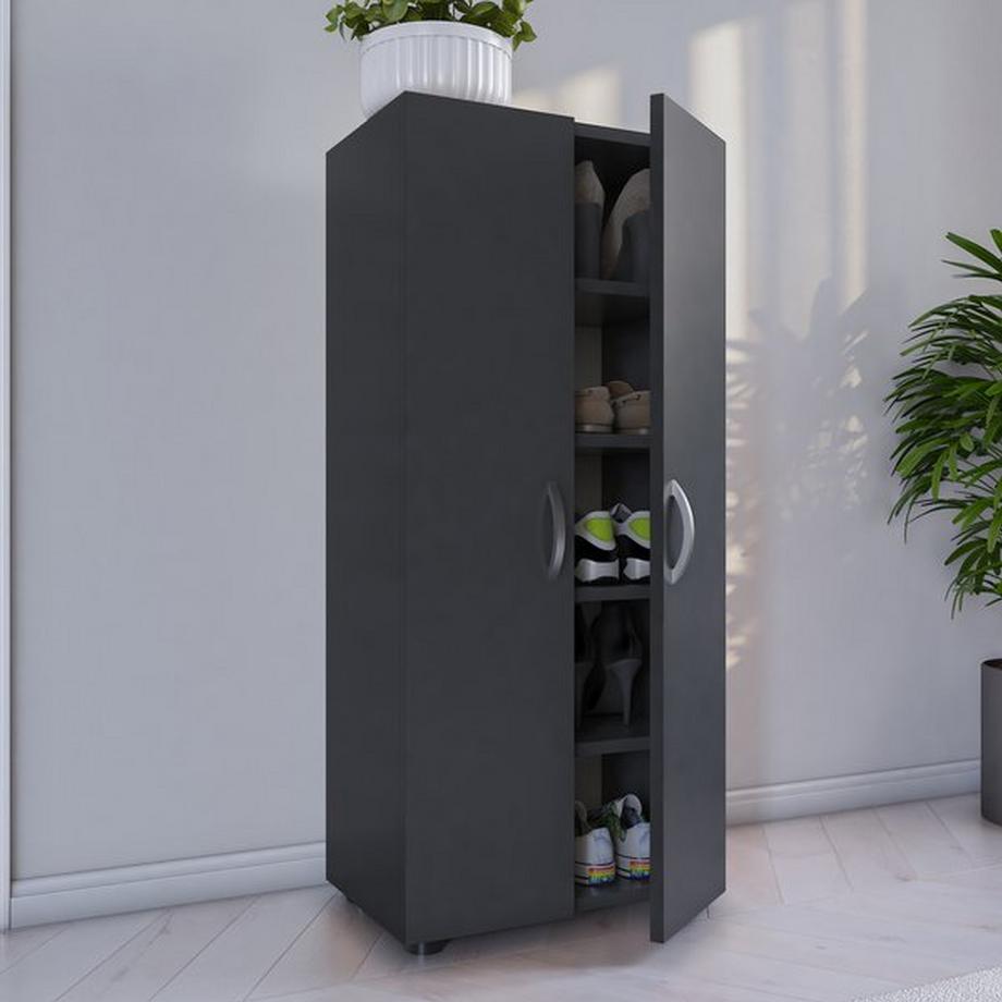 VCM XL Holz Großer Schuhschrank Schuhkommode Schuhregal Stiefel Groß Ulas 5 Fächer  