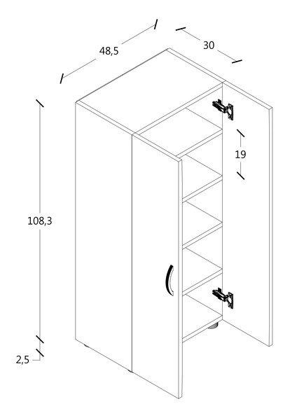 VCM XL bois Grande armoire à chaussures Commode à chaussures Étagère à chaussures Bottes Grande Ulas 5 compartiments  