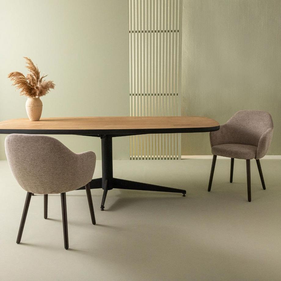 Calicosy Set di 2 poltrone bridge in tessuto grigio L51 cm - ERNEST  