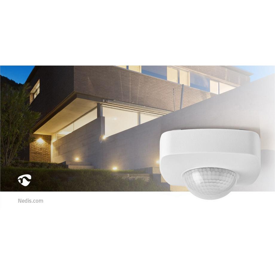 Nedis  Bewegungsmelder | Innen- und Außenbereich | 3-Draht | Typ F (CEE 7/7) | 360° | 5 - 300 W | 300 W | 1200 W | 3 - 2000 Lux | Sensortechnik: PIR | Sensorreichweite: 2,0 - 8,0 m 