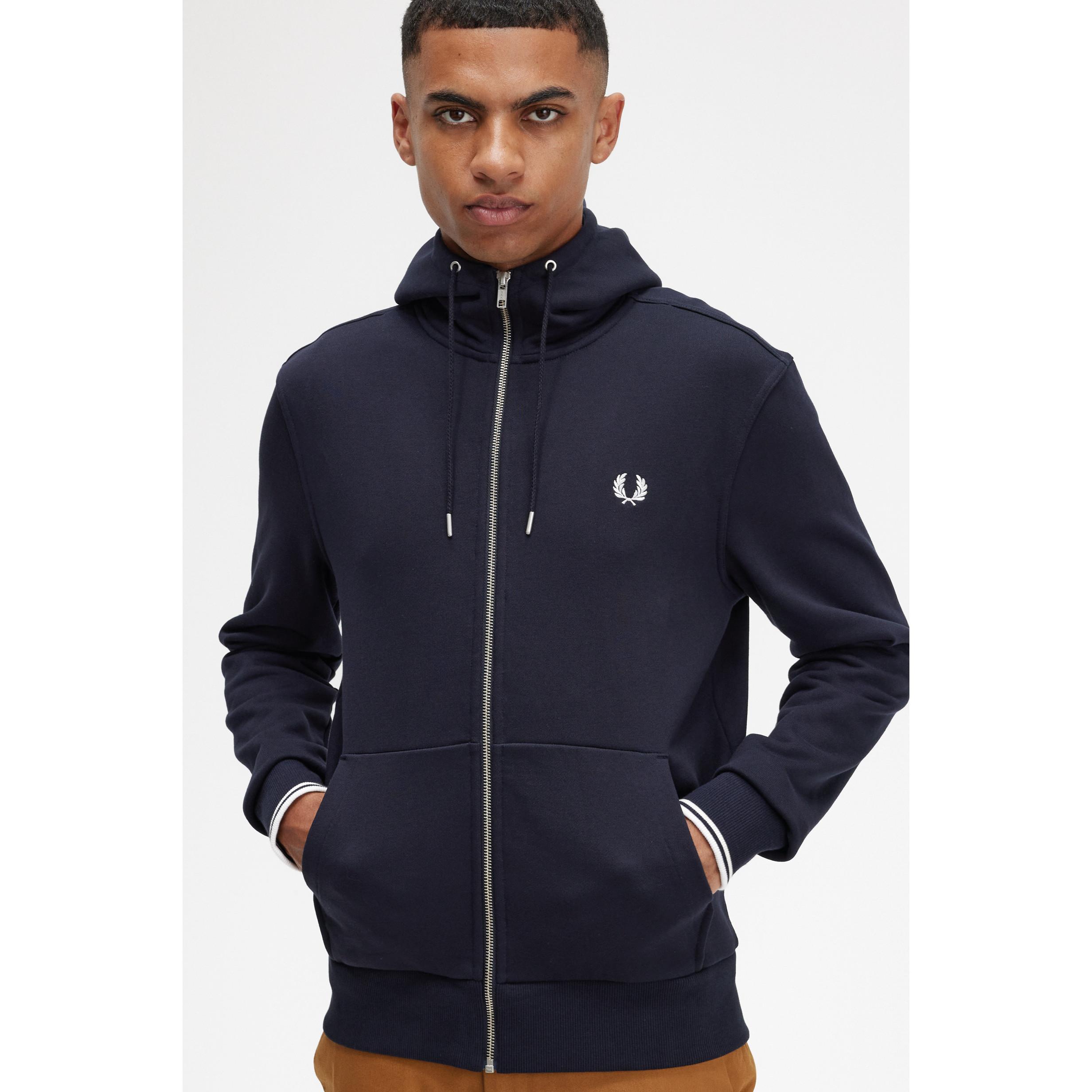 FRED PERRY Sweatshirt à Capuche Entièrement Zippé  