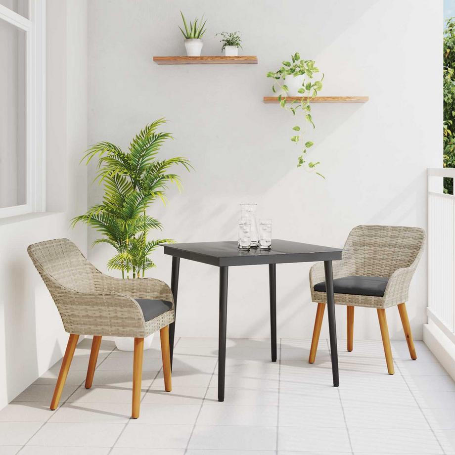 VidaXL Ensemble de salle à manger pour jardin poly rattan  