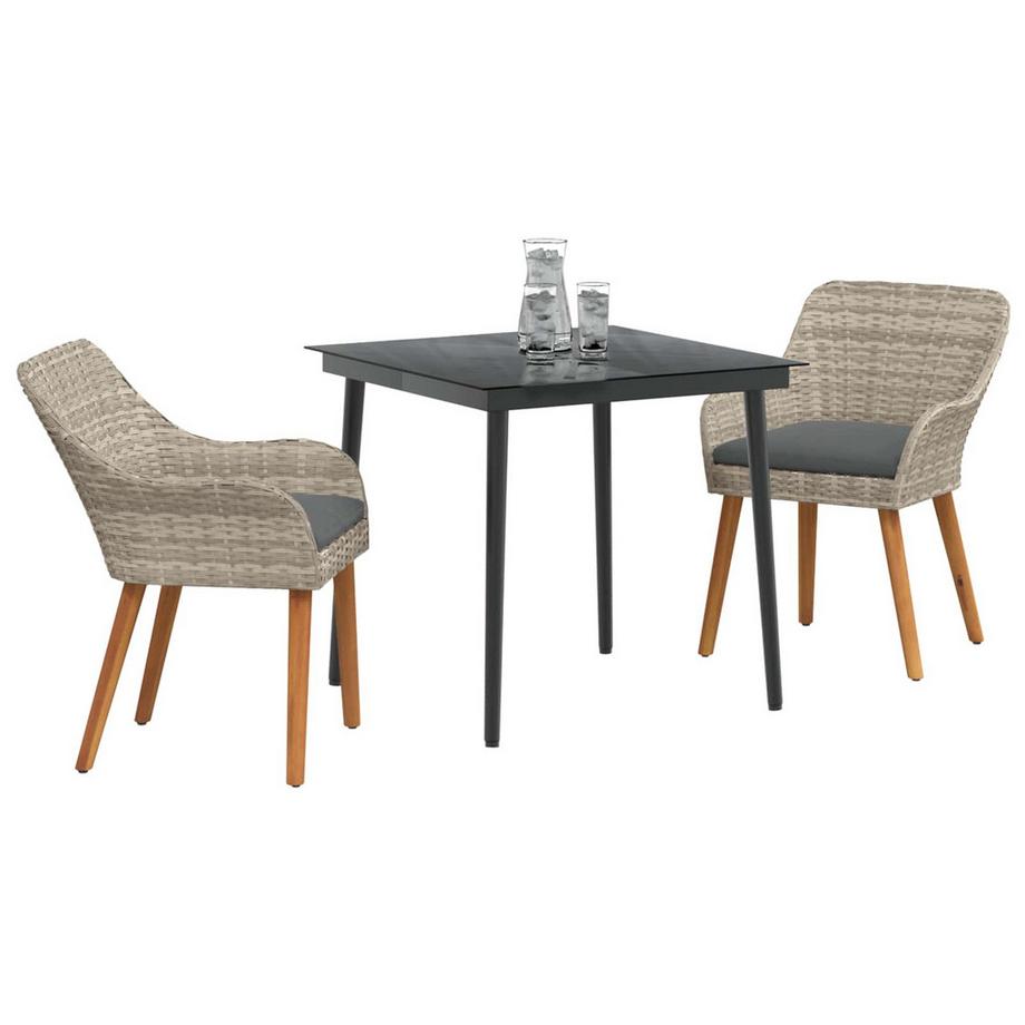 VidaXL Ensemble de salle à manger pour jardin poly rattan  