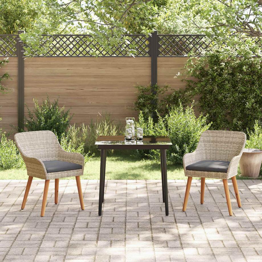 VidaXL Ensemble de salle à manger pour jardin poly rattan  