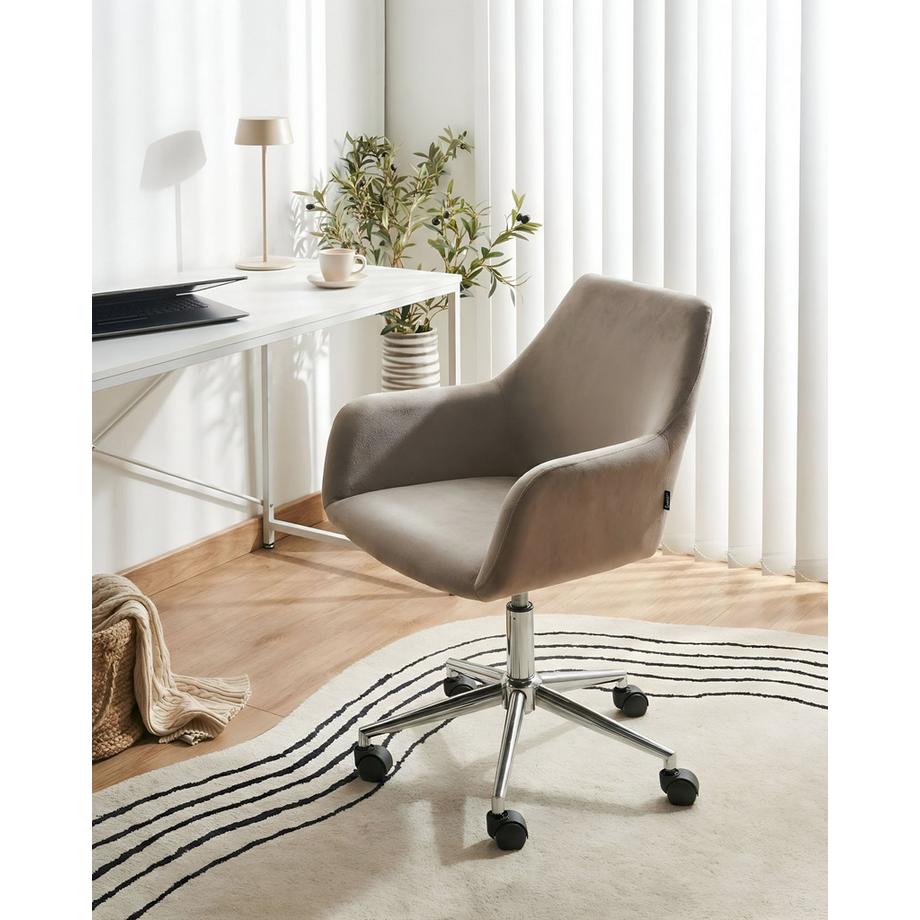 Beliani Chaise de bureau en Velours  WELLSTON  