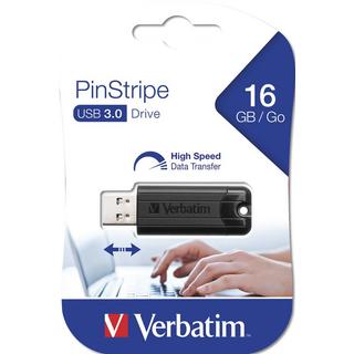 Verbatim  Verbatim PinStripe 3.0 - USB 3.0-Stick 16 GB  - Schwarz 
