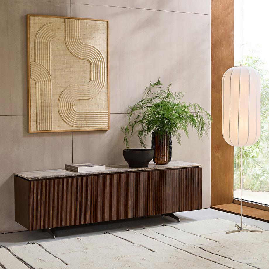 AM.PM TV-Möbel mit Walnussfurnier und Travertin  