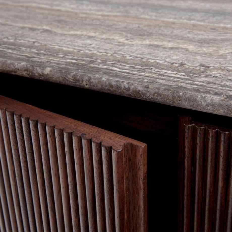 AM.PM TV-Möbel mit Walnussfurnier und Travertin  